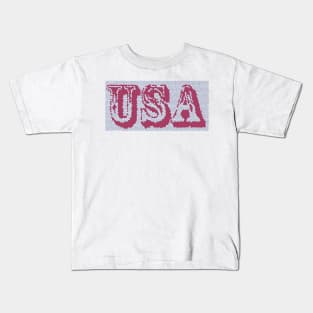 USA Flag Color Text Font 2 Kids T-Shirt